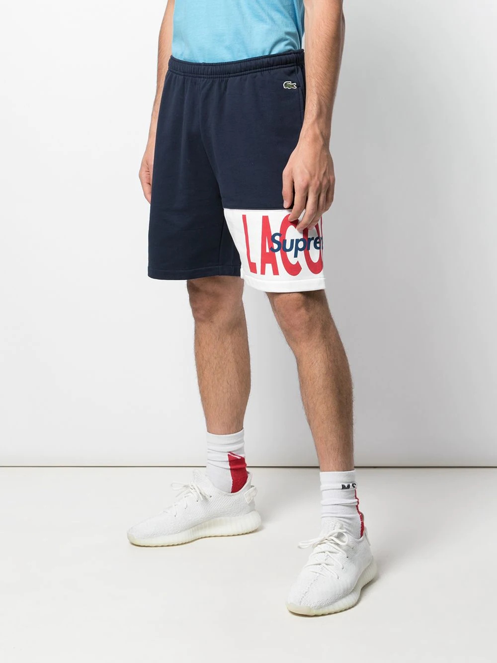 x Lacoste logo panel track shorts - 3