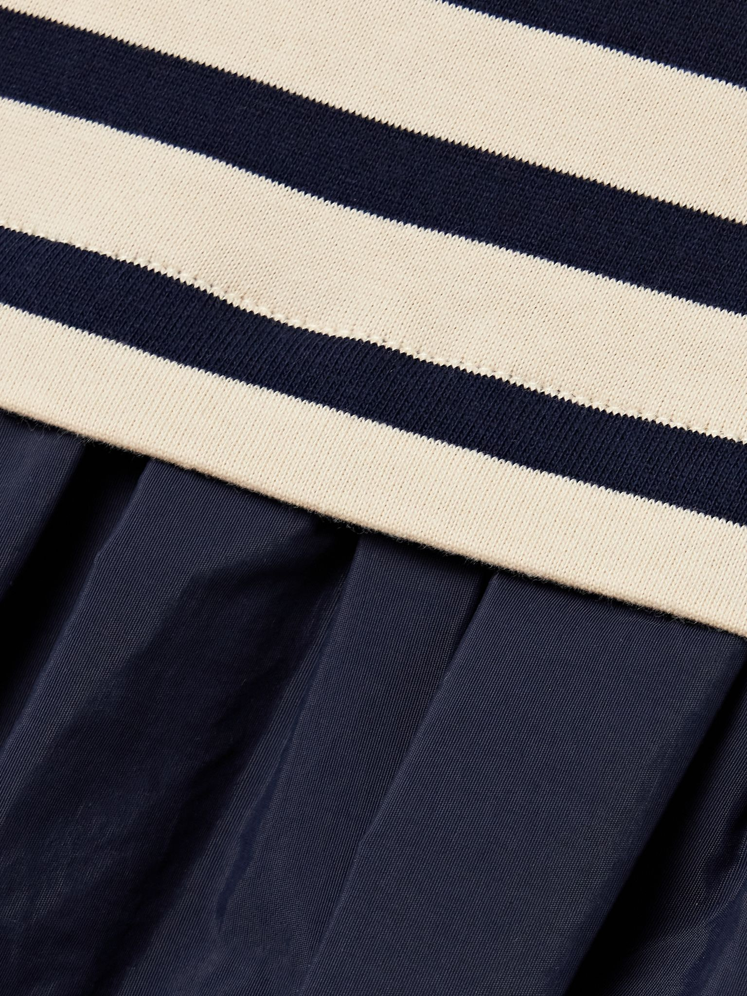 Athena striped cotton-jersey and gathered shell mini dress Navy - 4