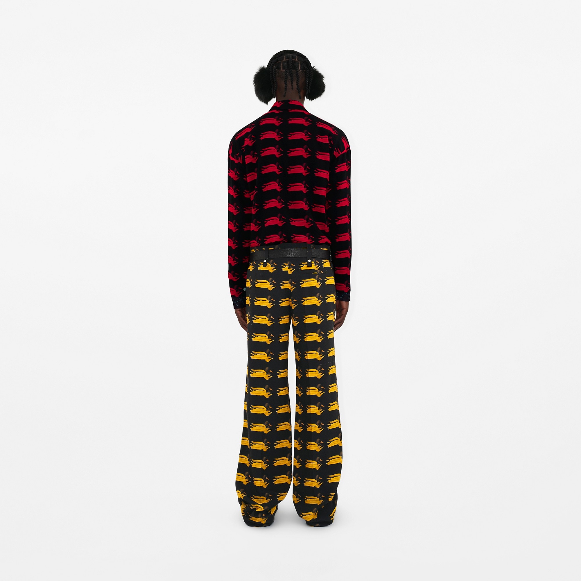 Duck Print Wool Trousers - 4