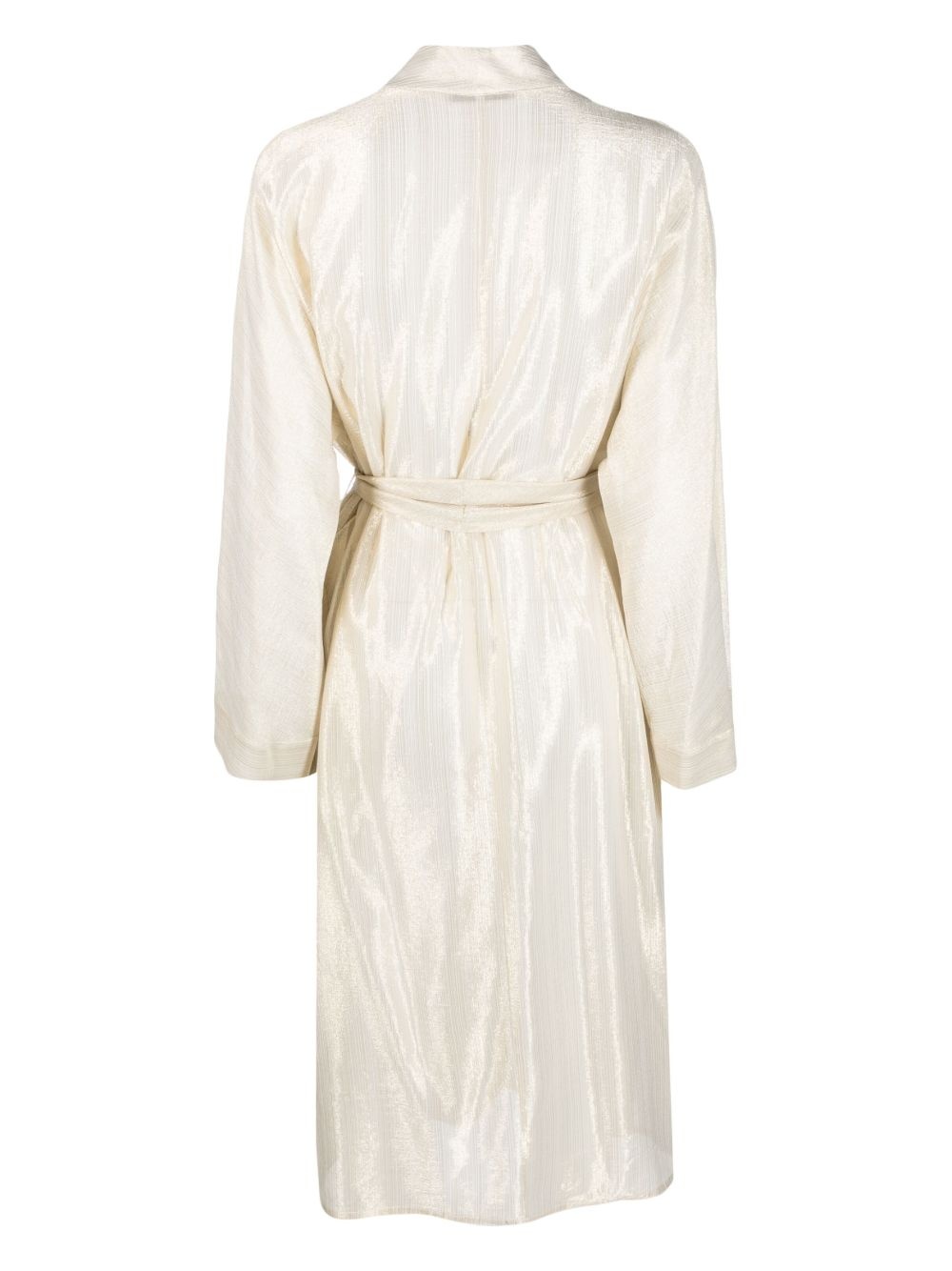 metallic belted trench coat - 2