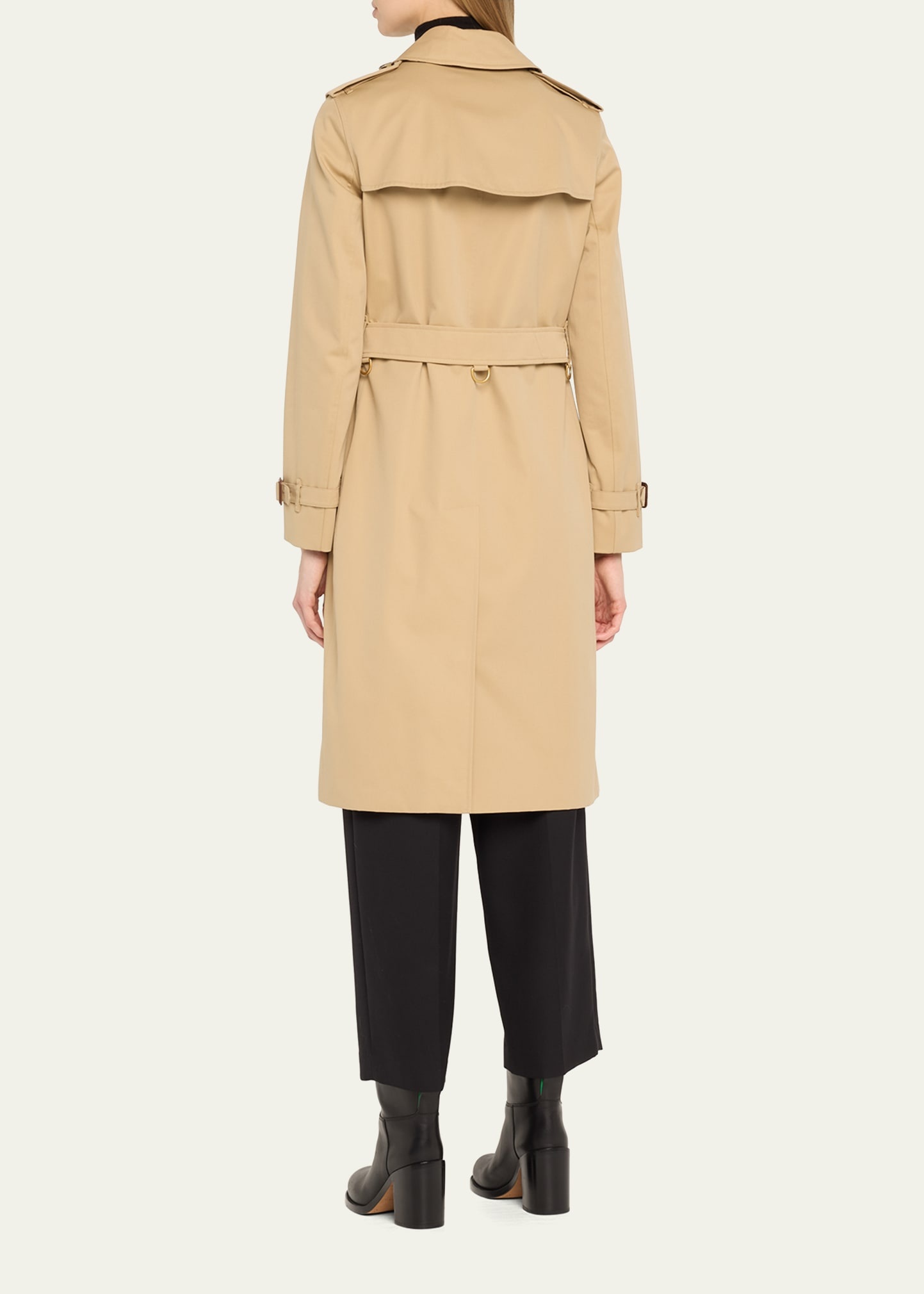 Kensington Organic Belted Double-Breasted Long Trench Coat - 3
