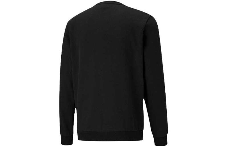 PUMA PUMA Logo Solid Color Fleece Lined Casual Round Neck Black 587665-01 outlook