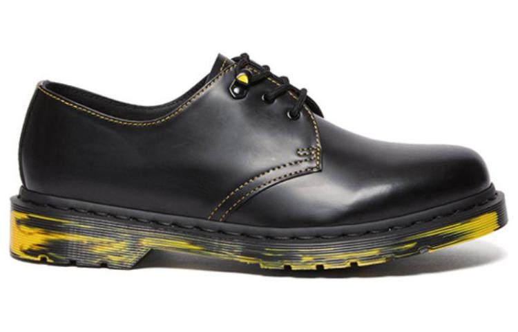 Dr.Martens 1461 Marbled Sole Leather Oxford Shoes 'Black Yellow' 31162001 - 3