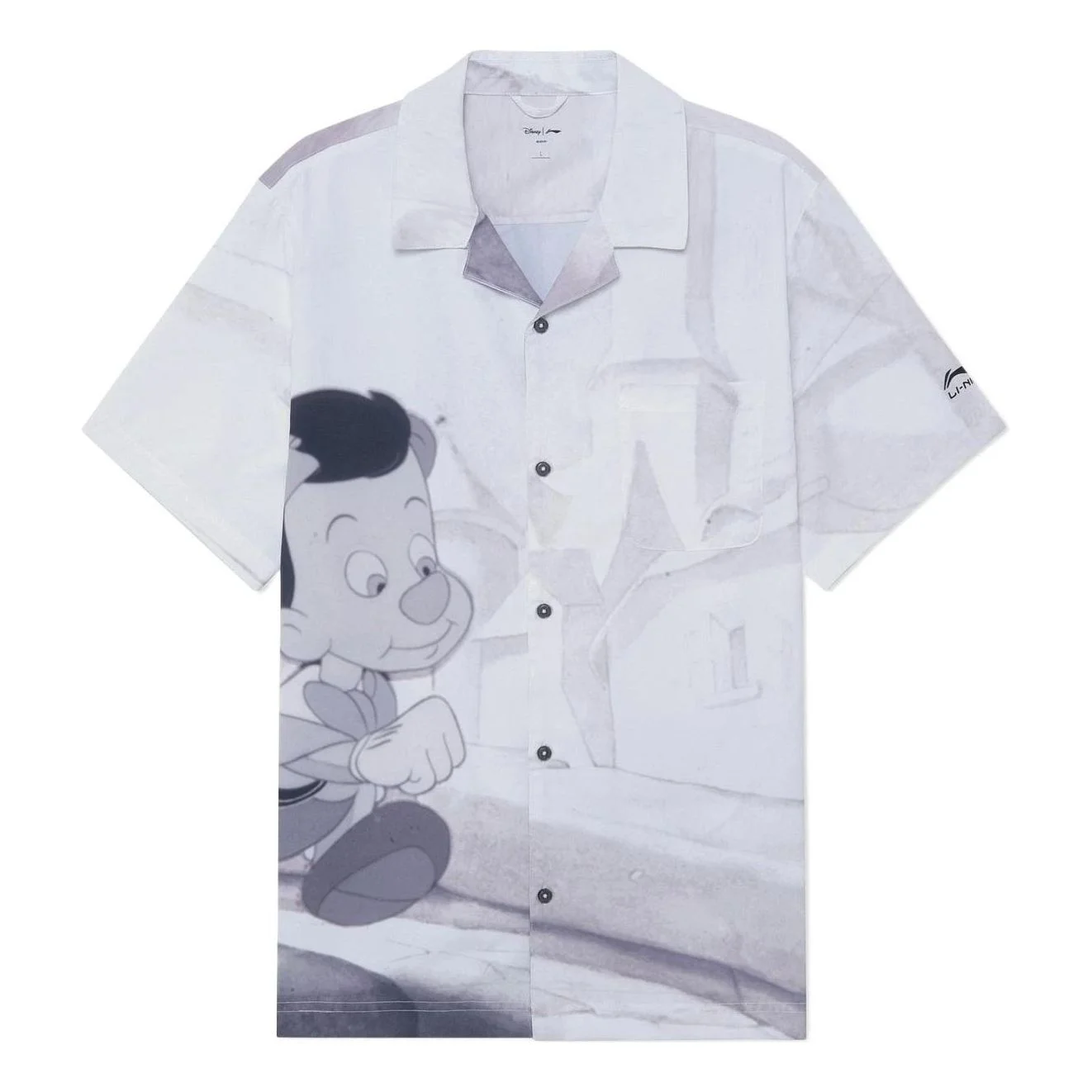 Li-Ning x Disney Pinocchio Graphic Shirt 'Grey' ASHS431-1 - 1