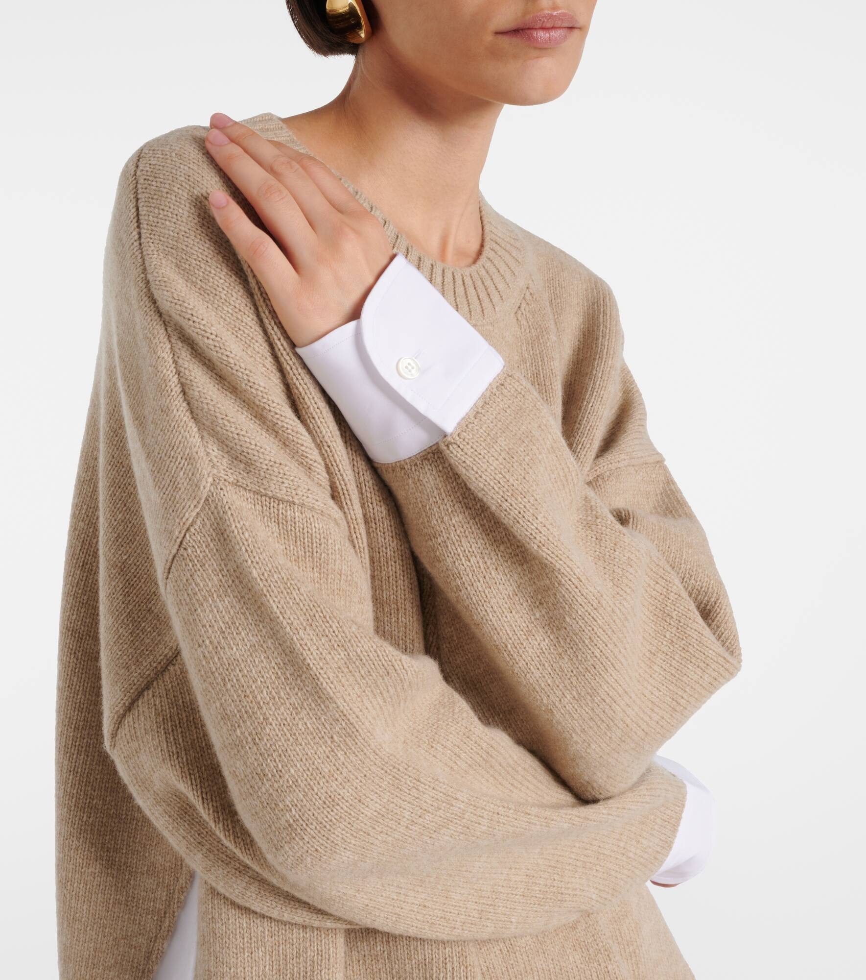 Layered virgin wool sweater - 4