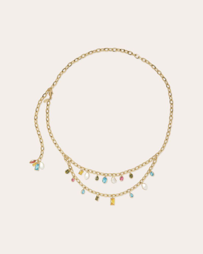 Millie Multicolor Stone Layered Chain Belt 1