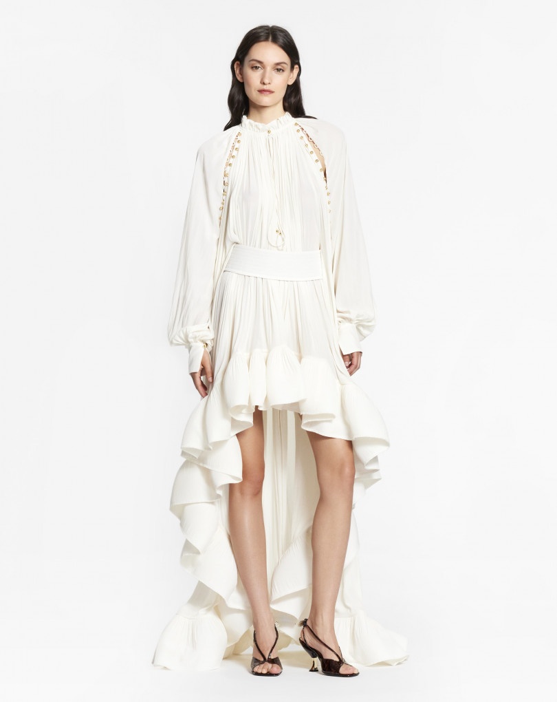 ASYMMETRICAL CHARMEUSE DRESS - 2
