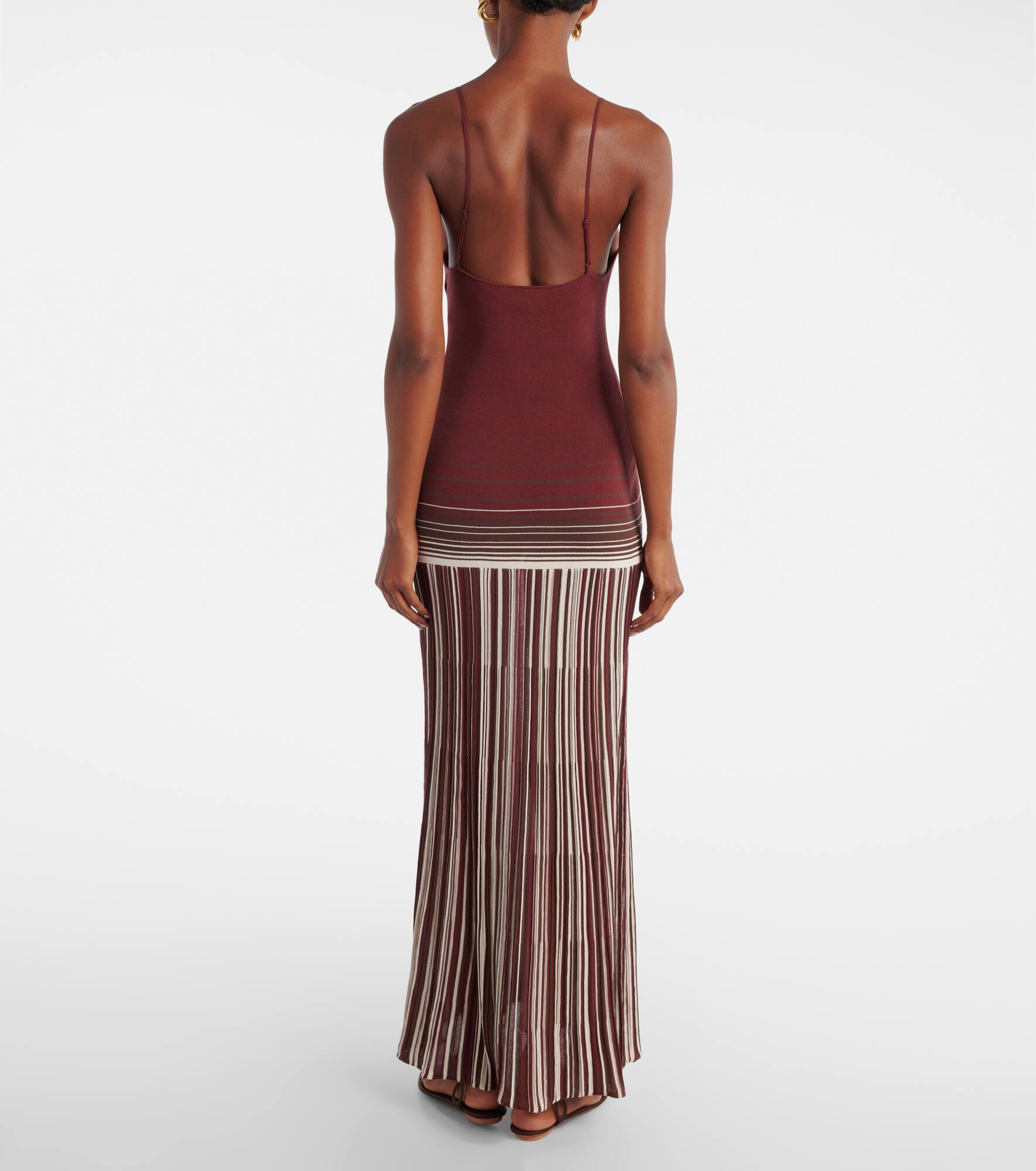 Cecile striped cotton-blend maxi dress - 3