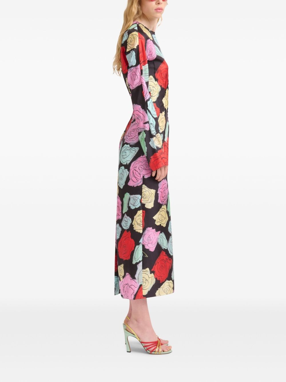 floral-print long-sleeve dress - 3