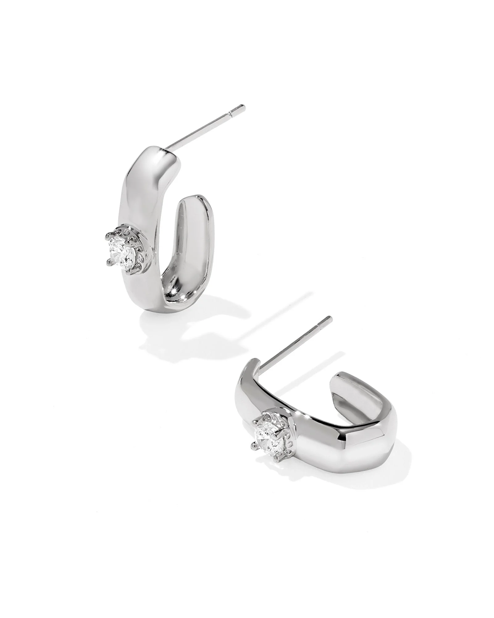 Bria Silver Hoop Earrings - 1