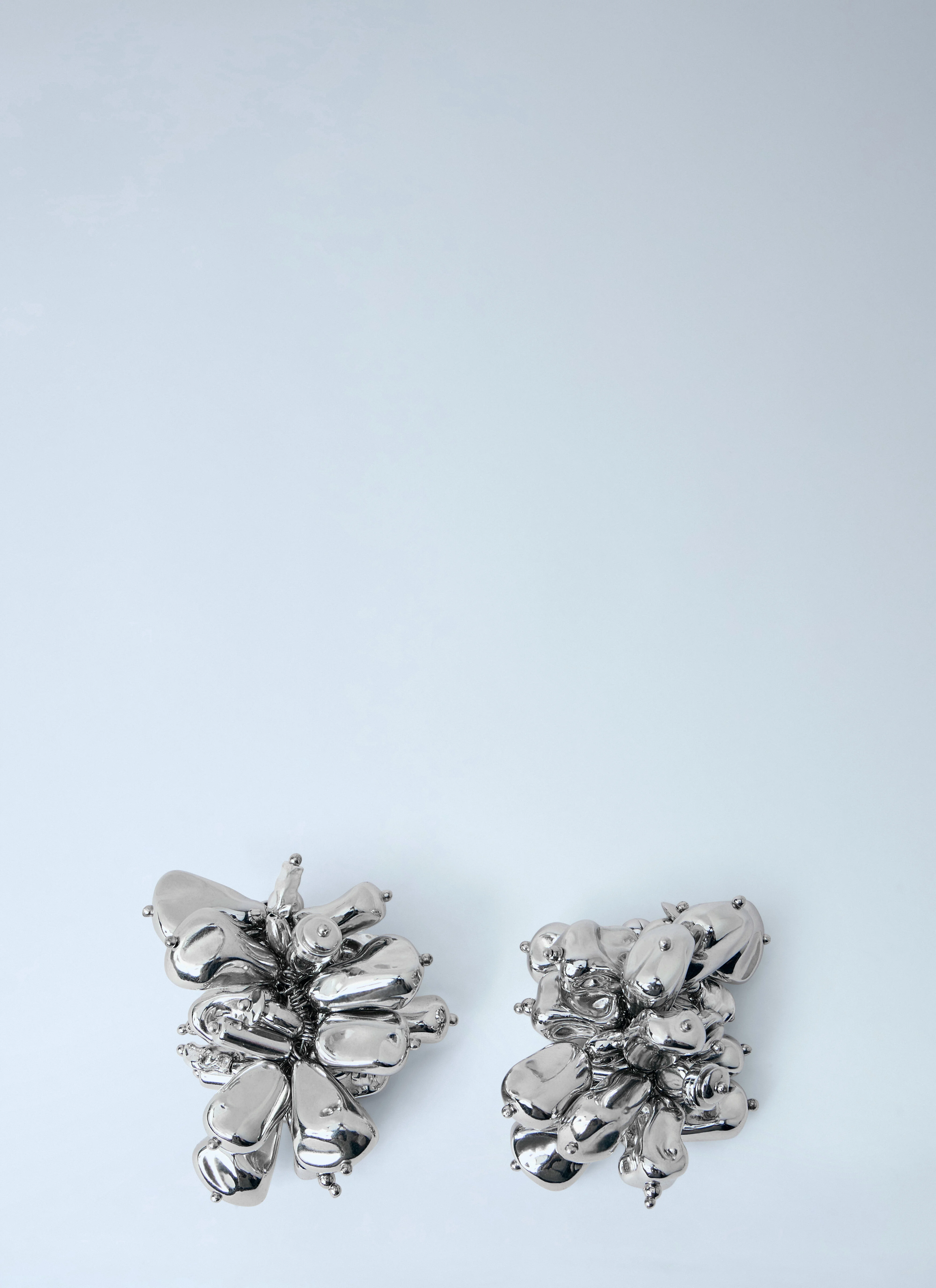 Sculptural Metal Earrings - 1
