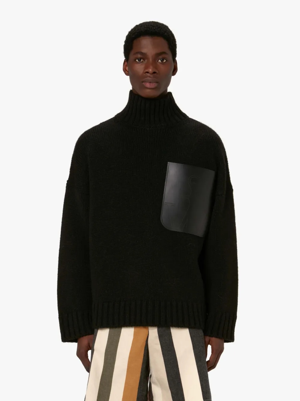 LEATHER PATCH POCKET JUMPER - 2