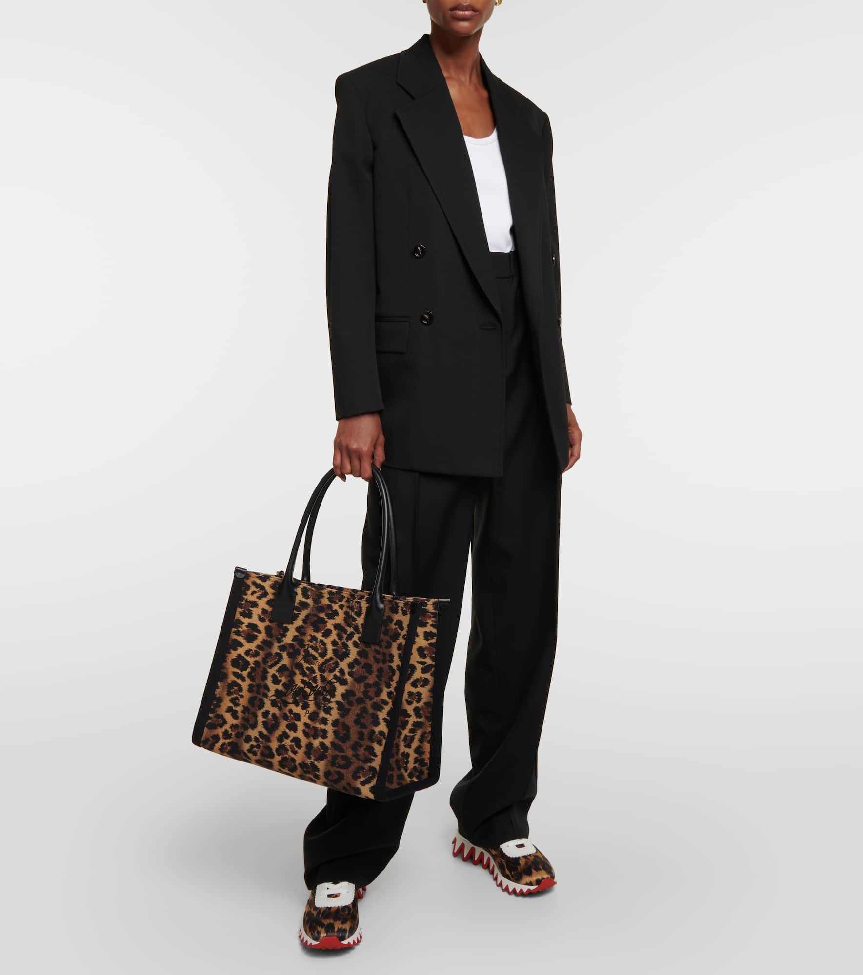 Loubishark leopard-print sneakers - 2