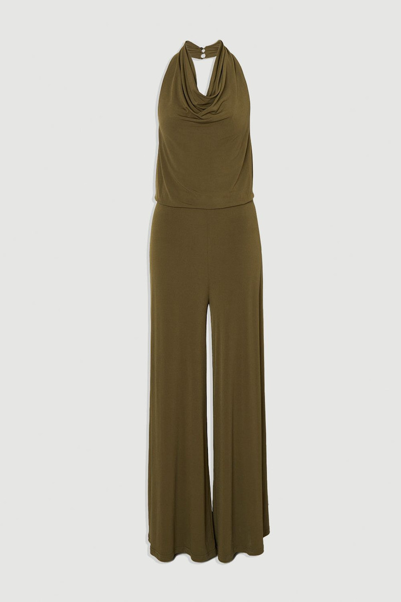 Halter Neck Jersey Crepe Jumpsuit 4