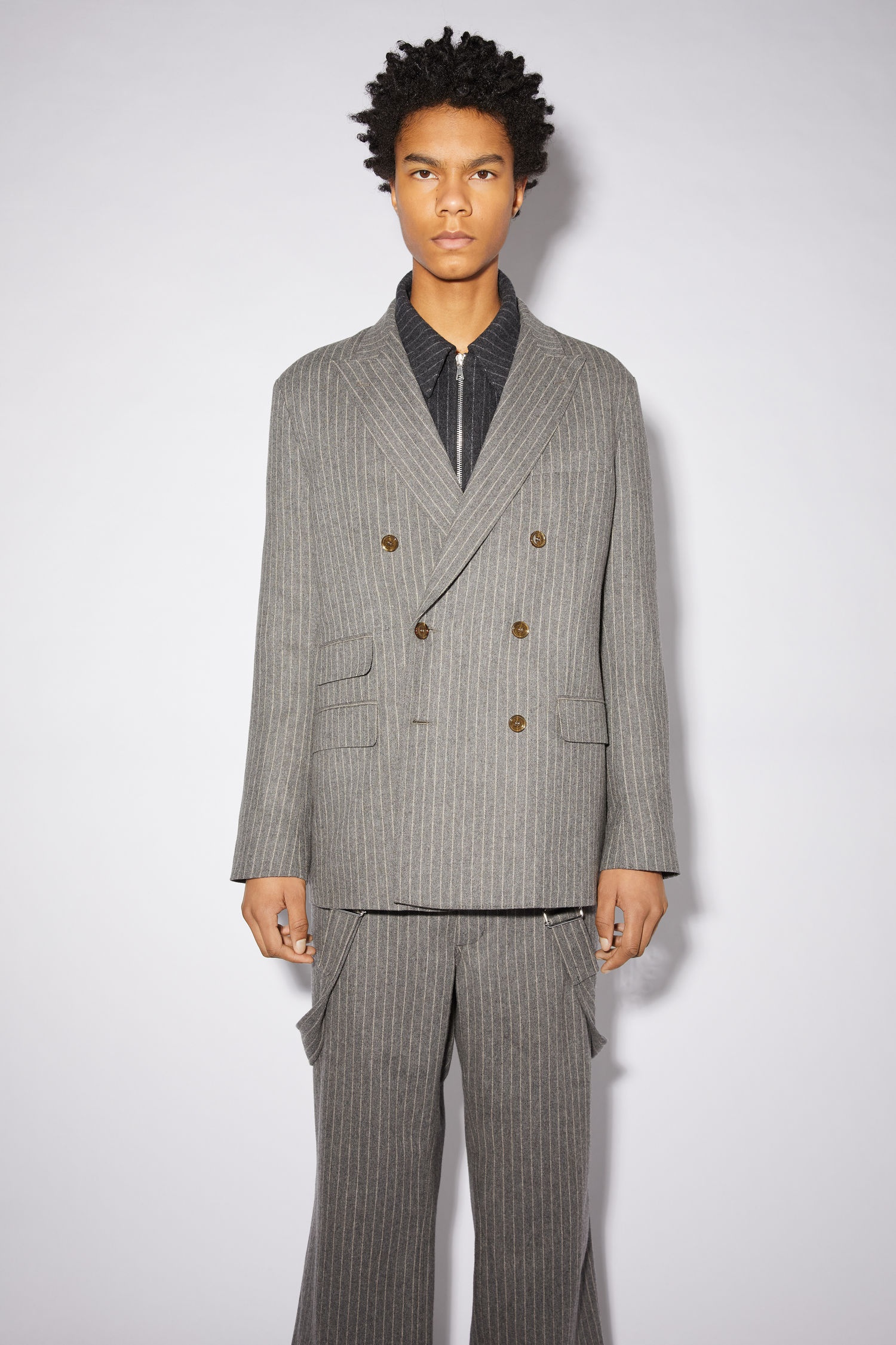 Tailored suit jacket - Grey/beige - 4