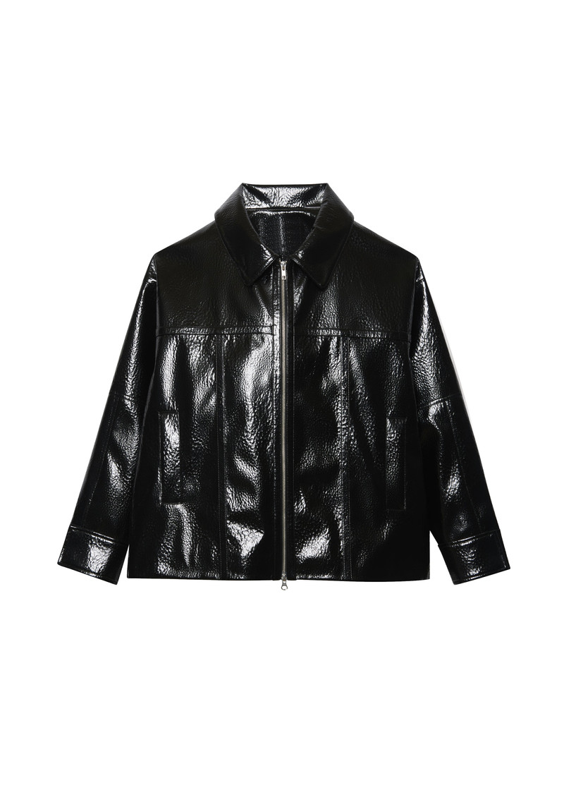 Arbor Crackled Faux Leather Jacket - Black 1