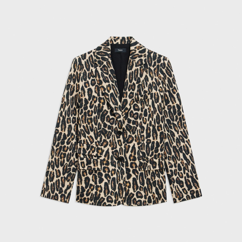 Tailored Blazer in Stretch Leopard Wool - 1