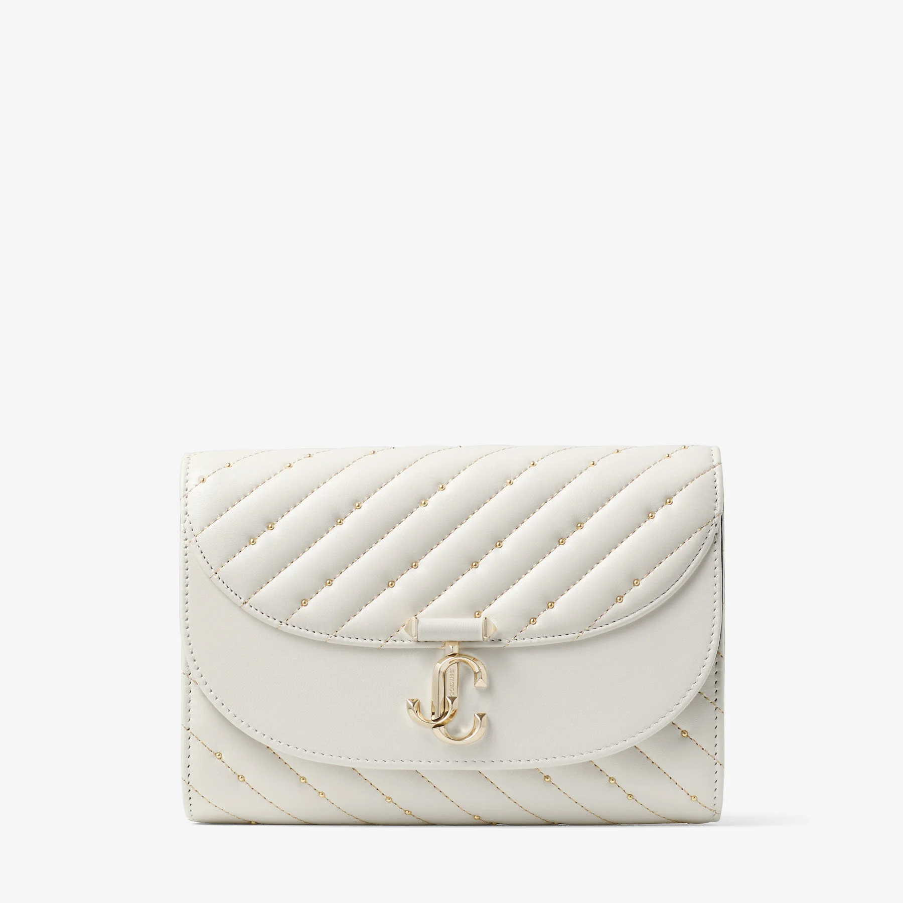 Avenue Curve Clutch Latte Quilted Nappa Leather Clutch Bag - 1