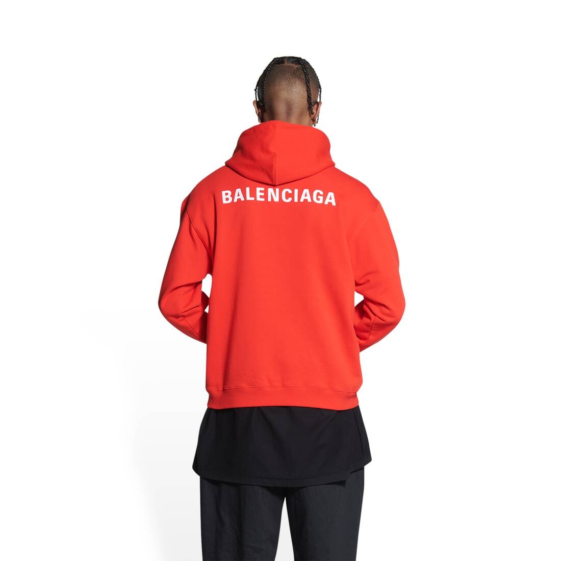 Men's Balenciaga Hoodie Regular Fit in Red - 4