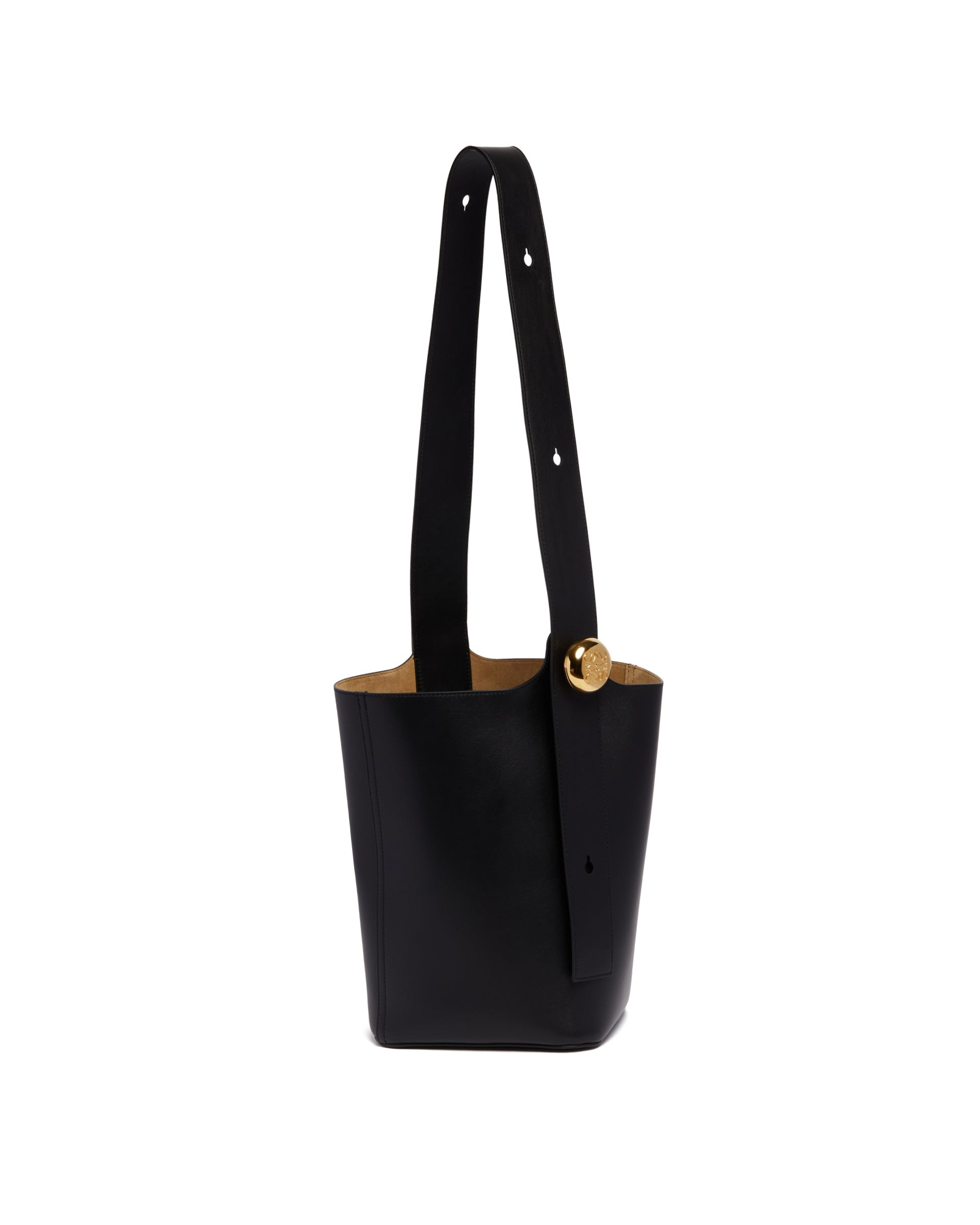 Black Medium Pebble Bucket Bag - 6
