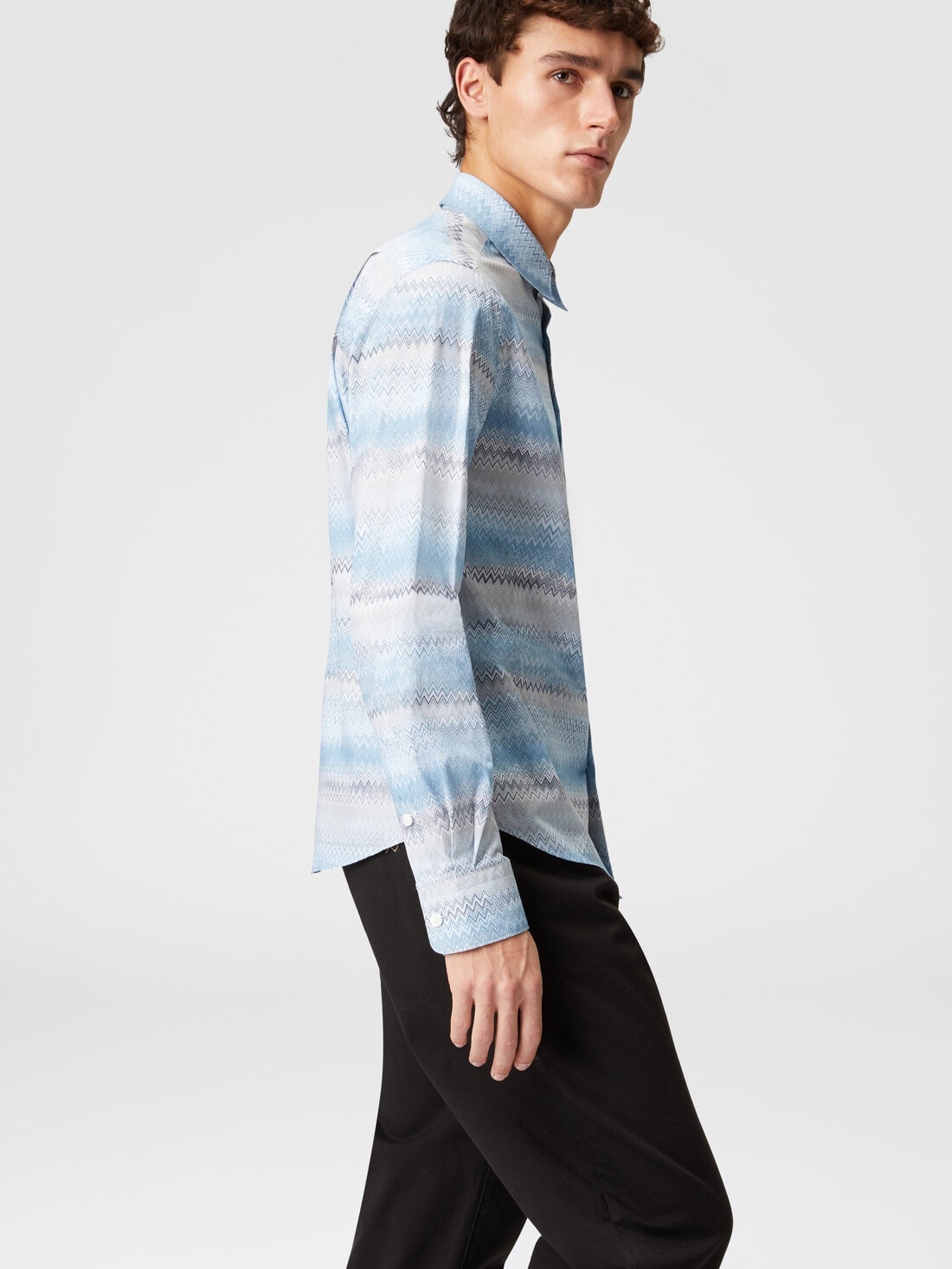 Zigzag print cotton poplin shirt - 4