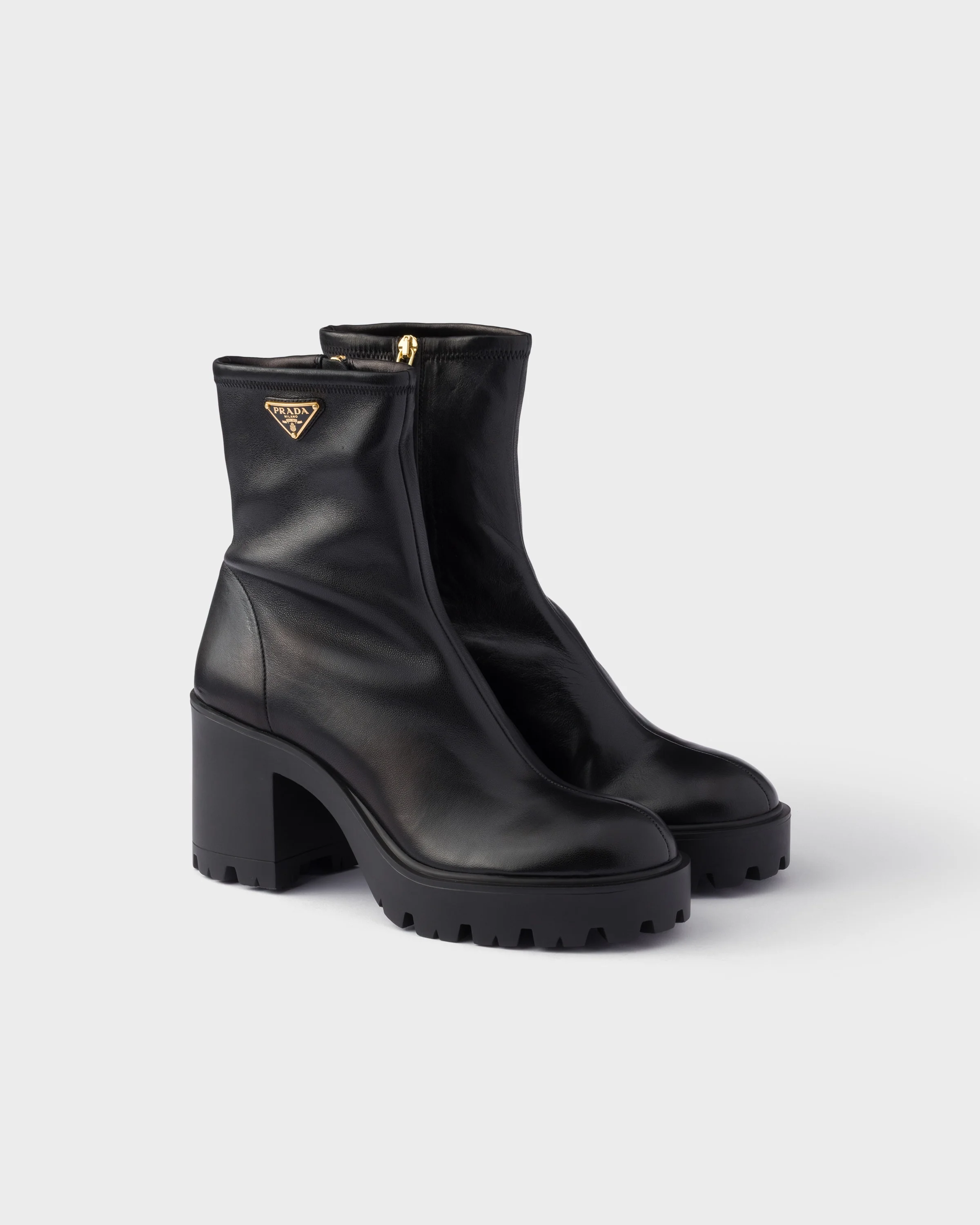 Stretch nappa leather booties - 1