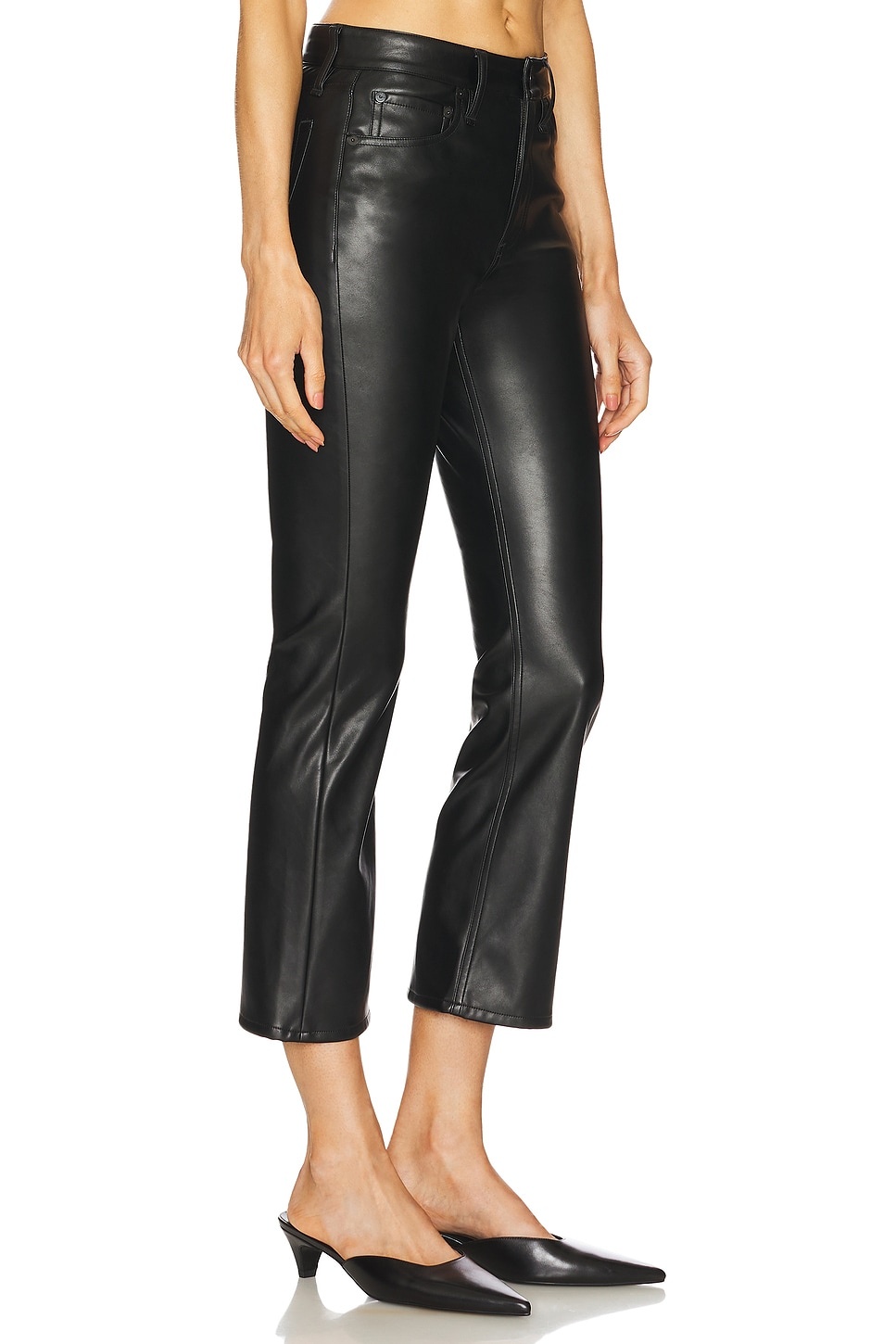 Peyton Faux Leather Flare Pant - 2