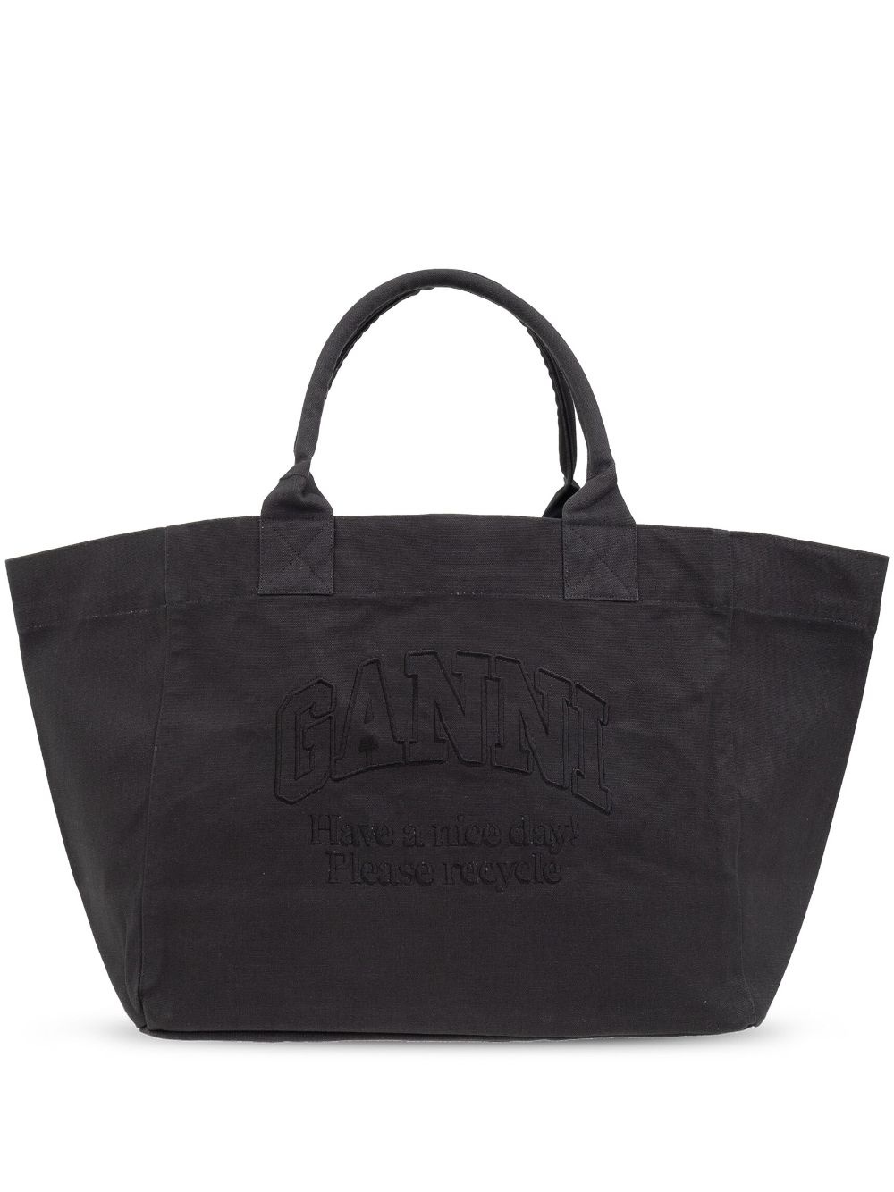 logo-embroidered cotton tote bag - 1