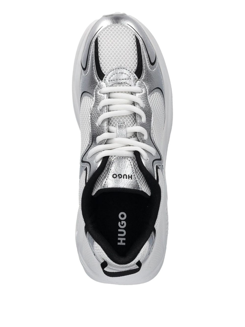 metallic-finish sneakers - 4