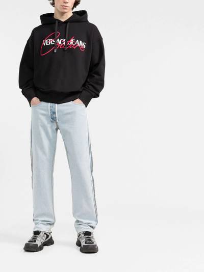 VERSACE JEANS COUTURE logo-print long-sleeve hoodie outlook