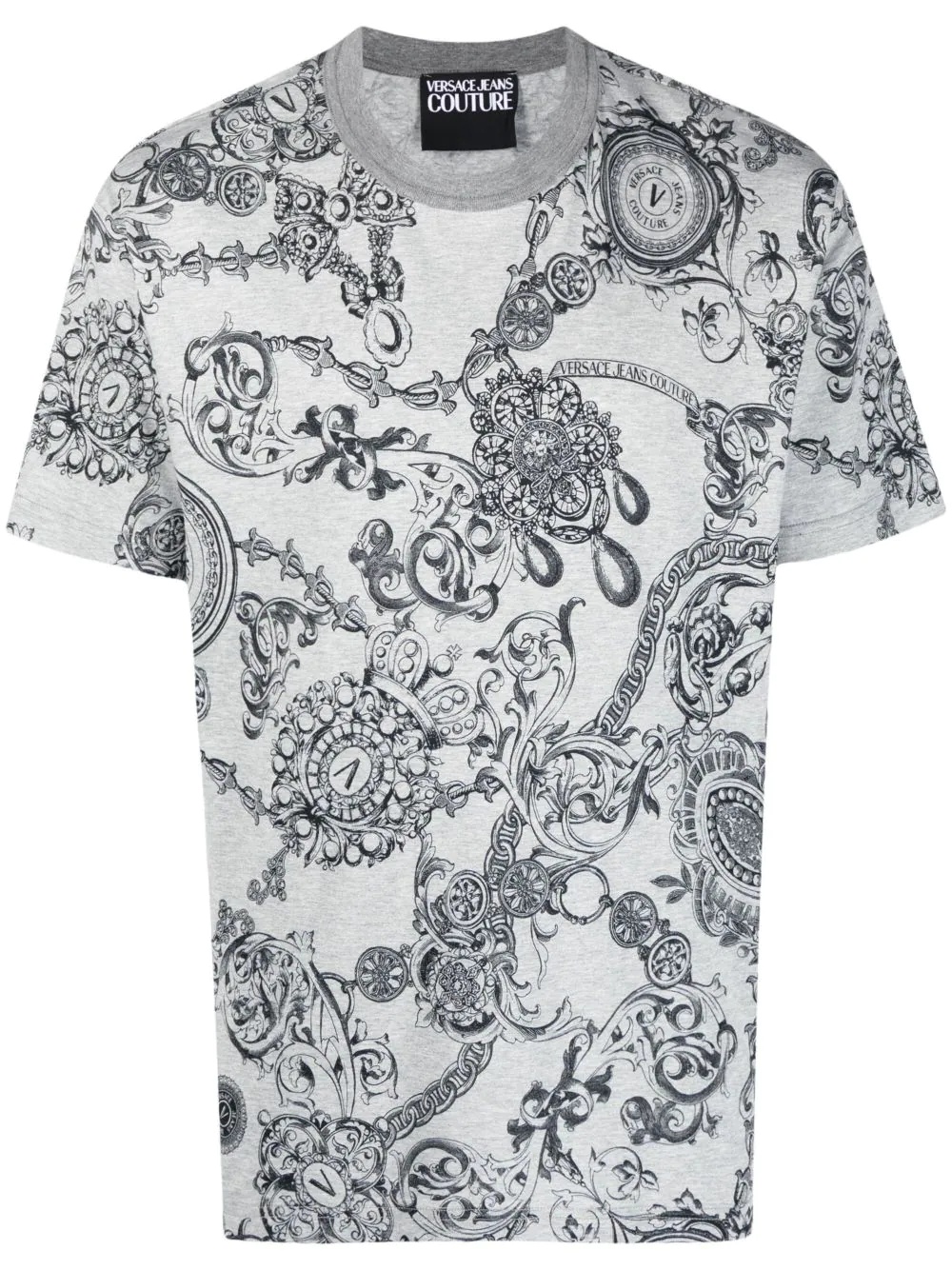 Barocco-print short-sleeve T-shirt - 1