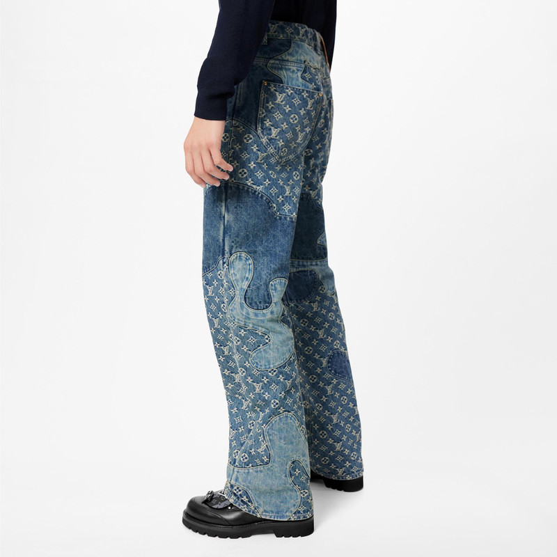 Monogram Patchwork Denim Pants 4