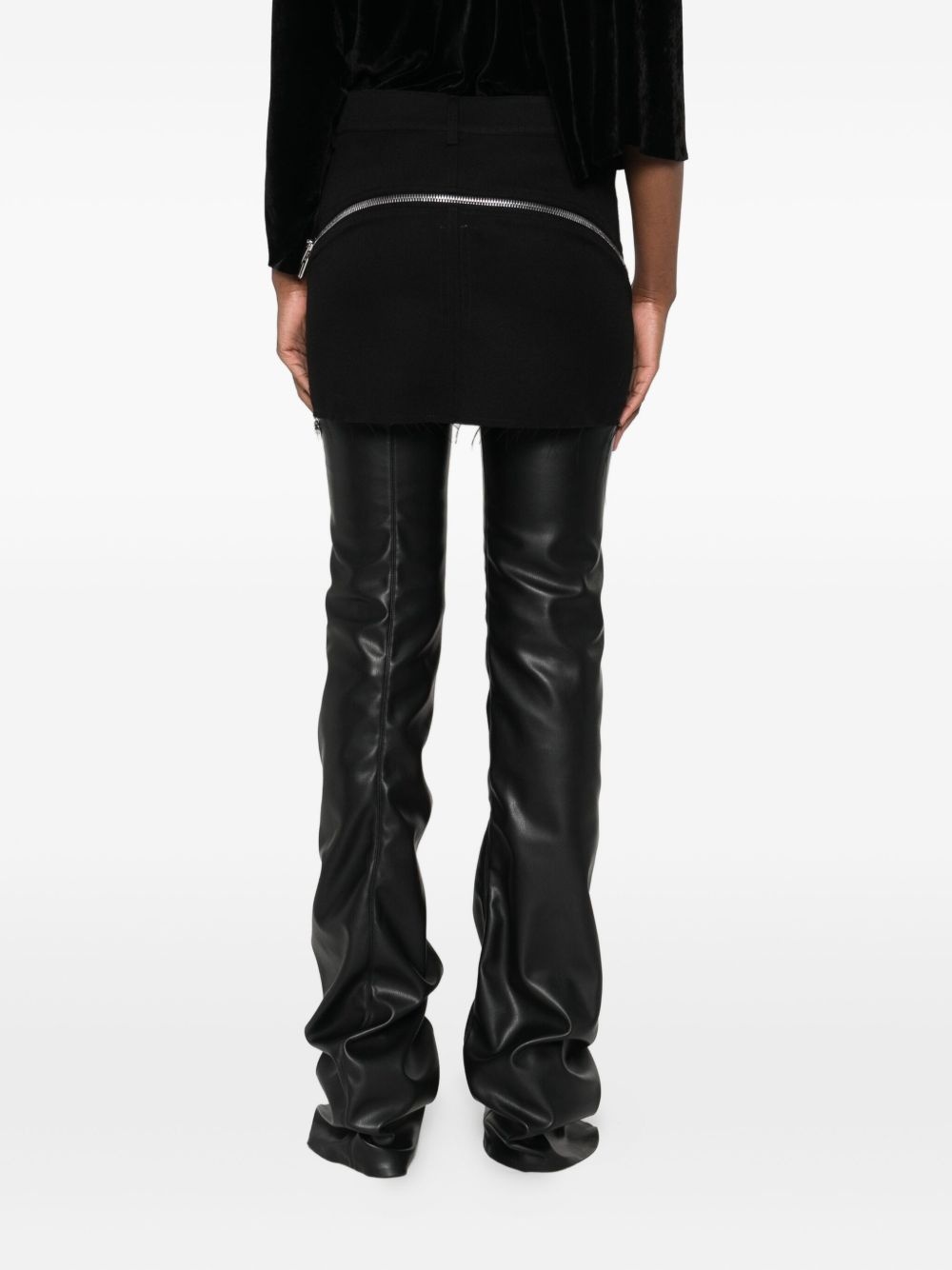 zip-detail frayed mini skirt - 4