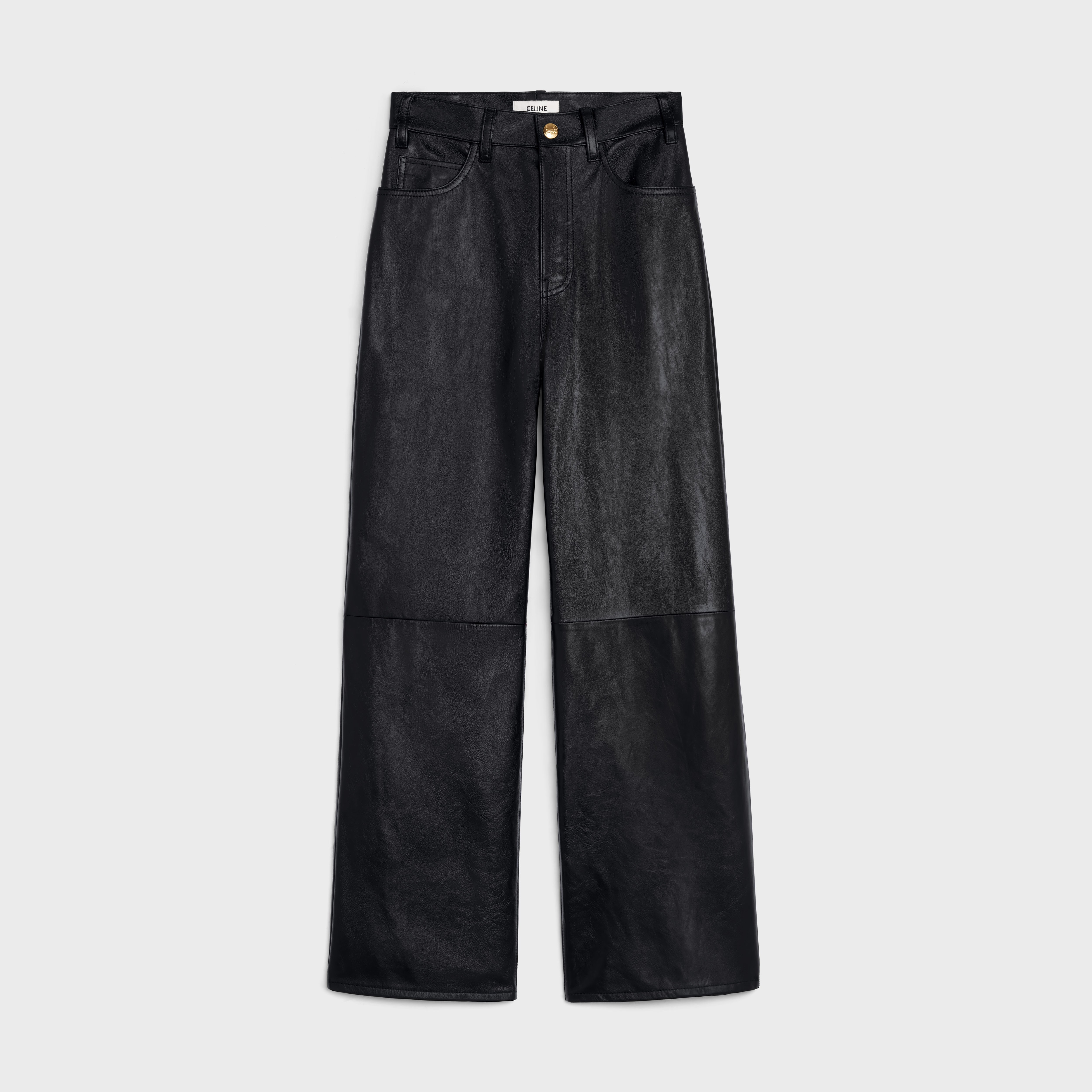 LARGE FLARED JEANS IN SOFT LAMBSKIN - 1