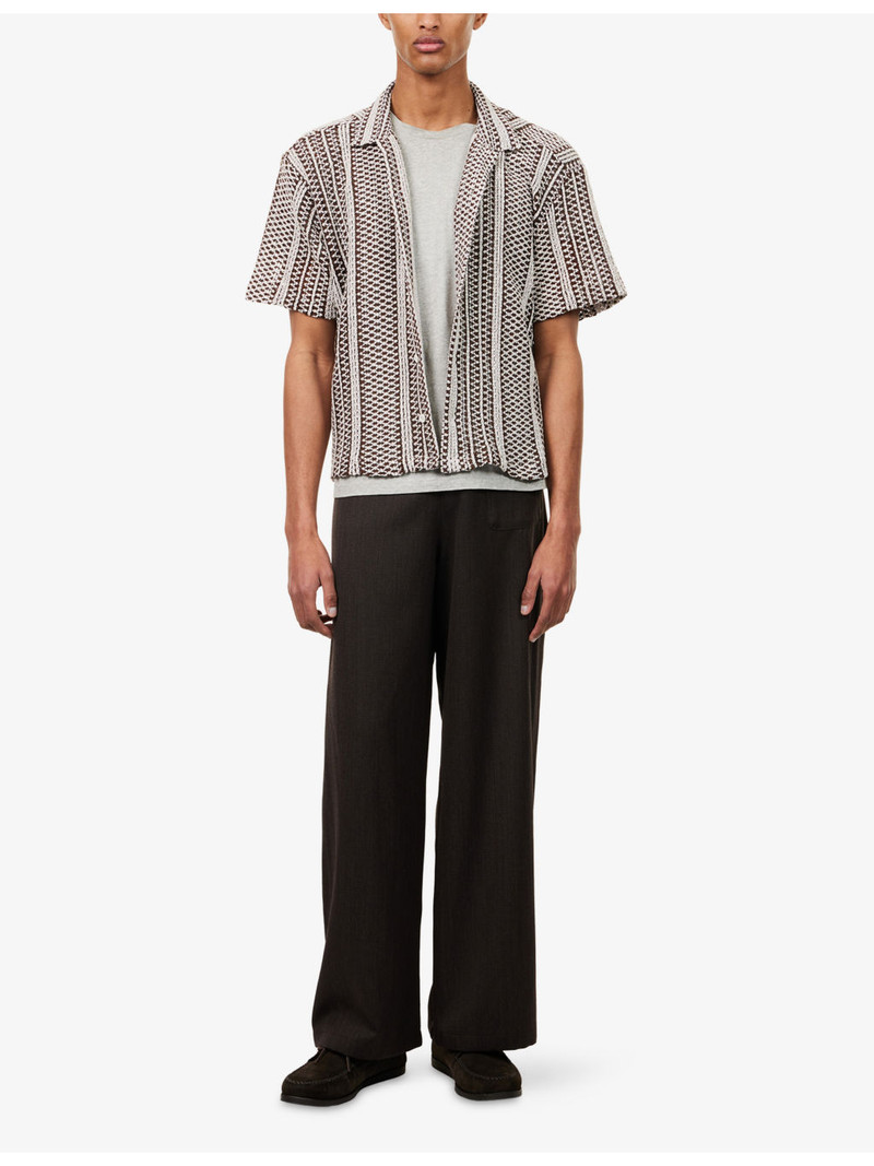 PERCIVAL Hugh Crochet Boxy Knit Shirt outlook