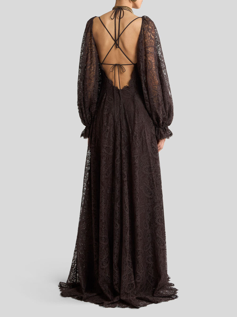 LONG LACE DRESS WITH PAISLEY MOTIF 4