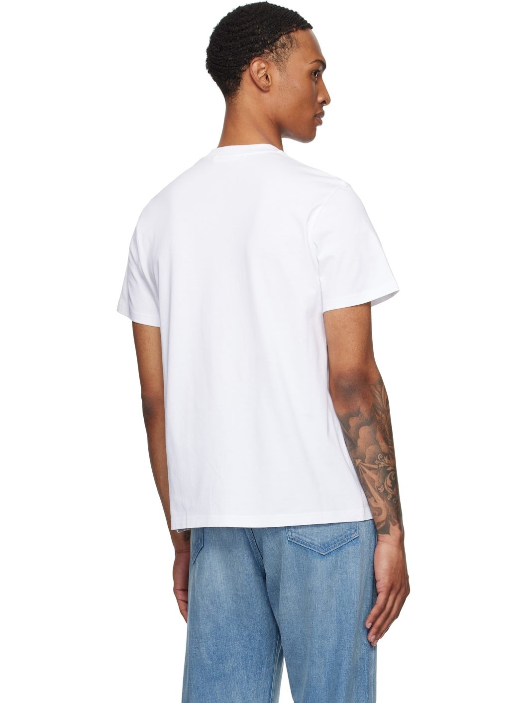 White Logo Cotton T-shirt - 3