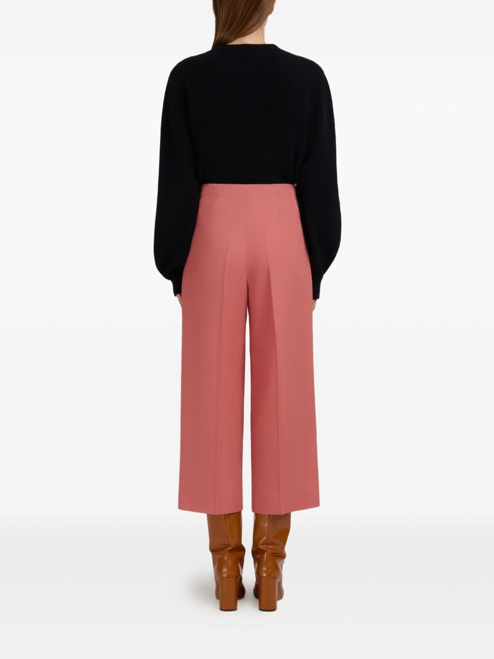 virgin-wool high-waisted tailored trousers - 4