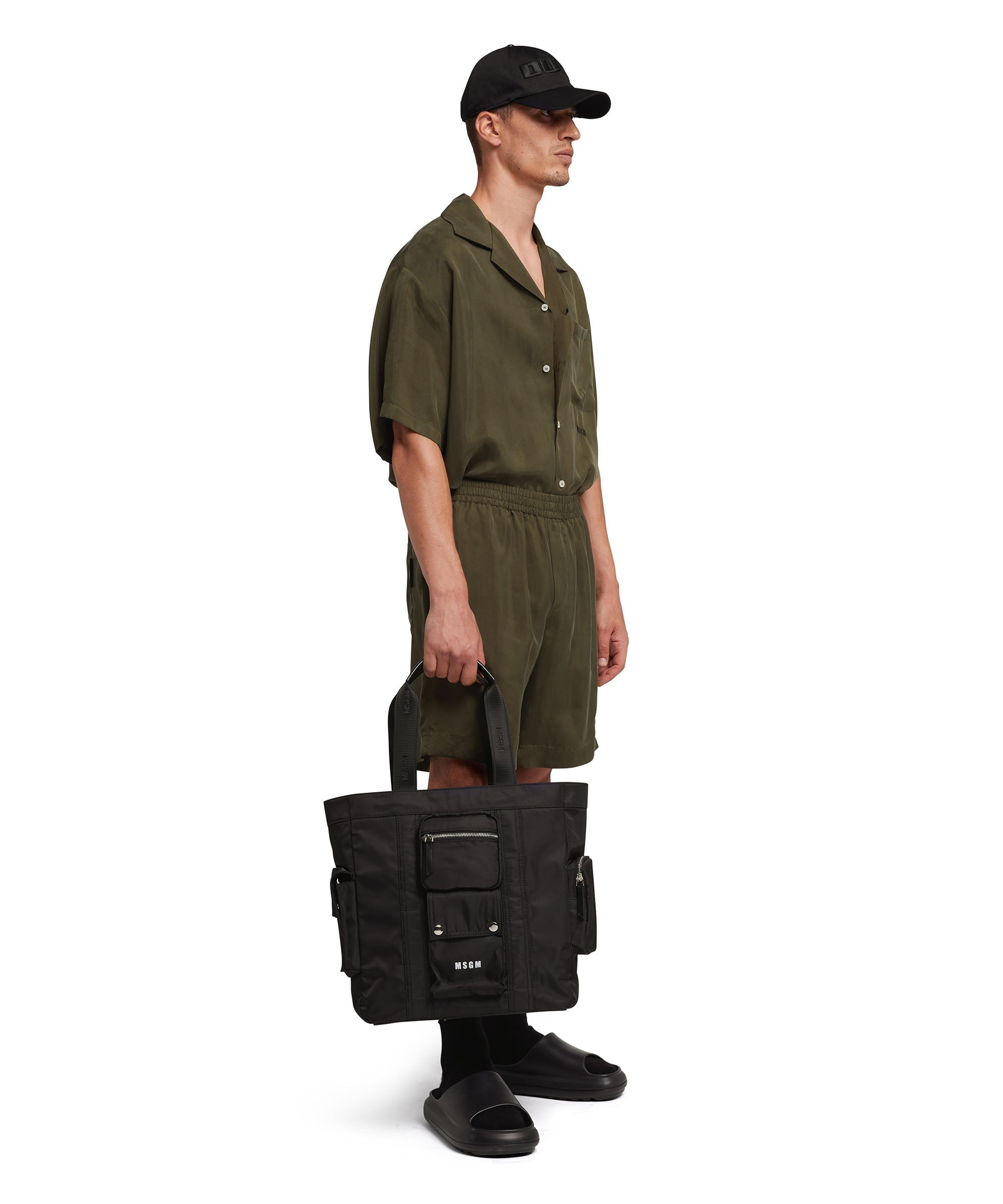 Multi-pocket nylon tote bag - 5