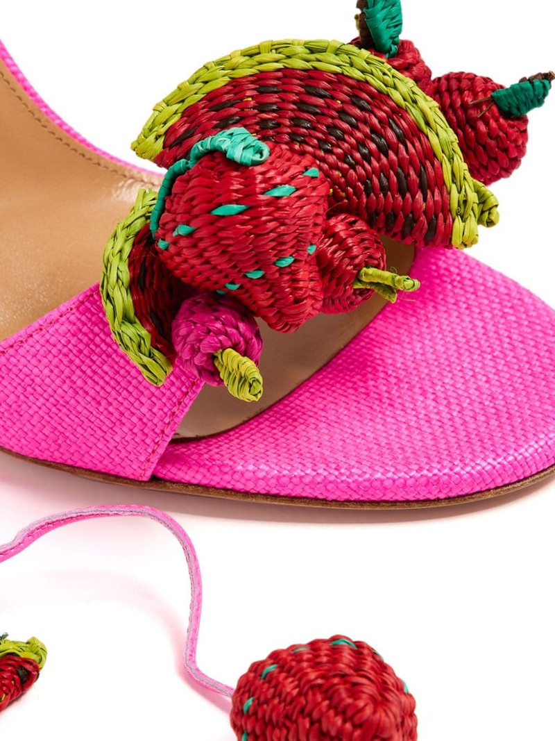 AQUAZZURA Strawberry Punch 105mm leather sandals outlook