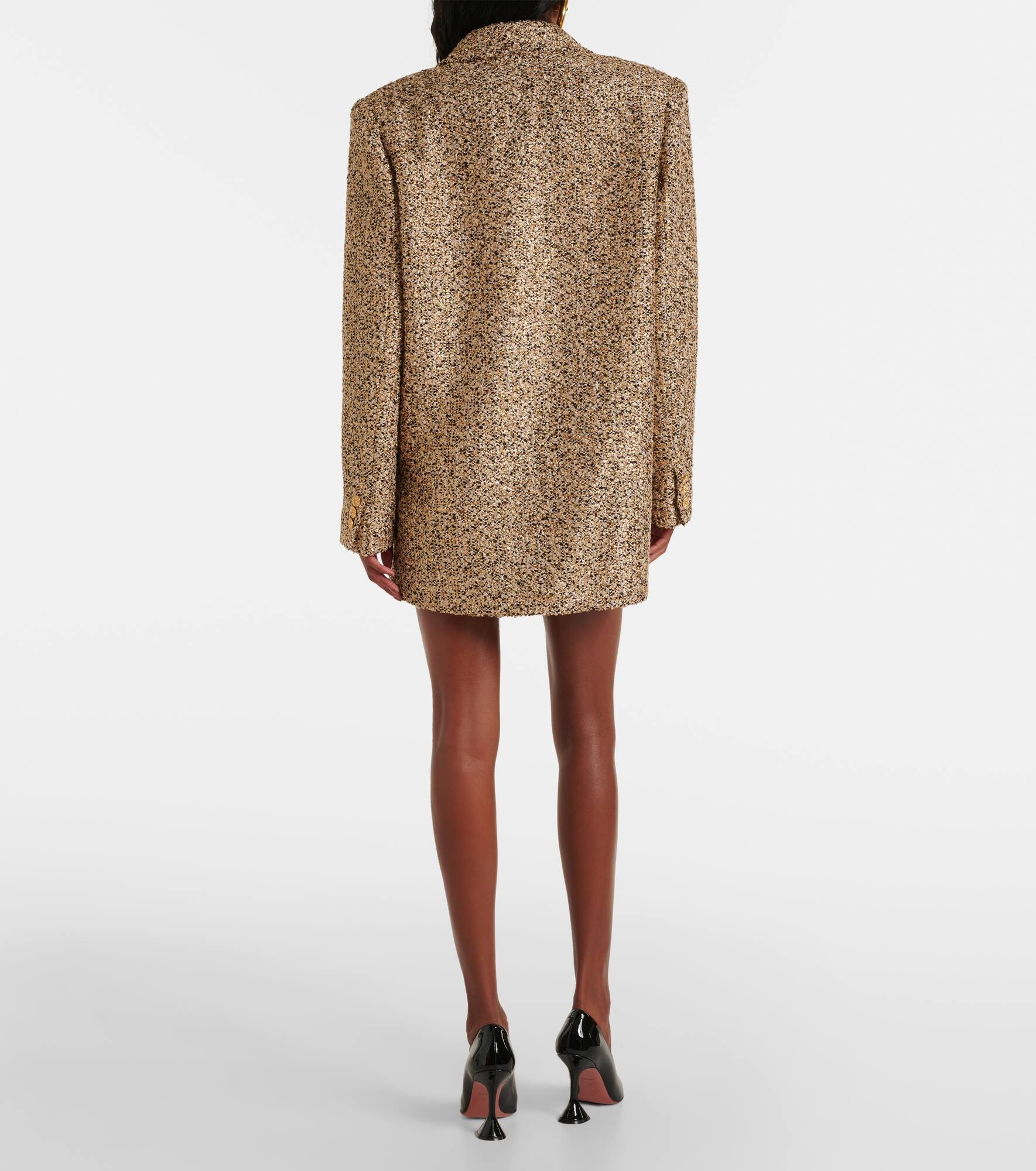 Oversized tweed lamé blazer - 3