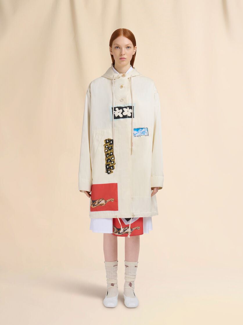CREAM TAFFETA PARKA - 2