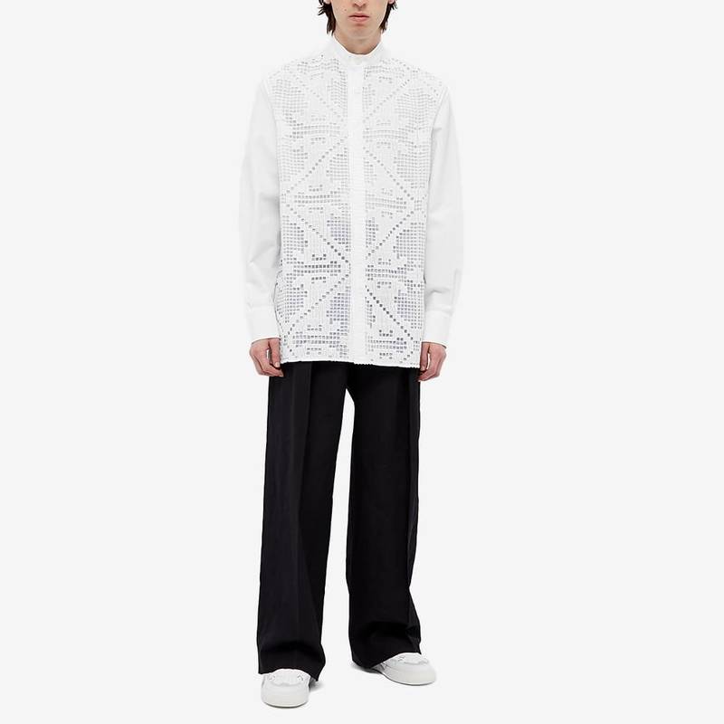 Valentino Mandarin Collar Macrame Shirt 7