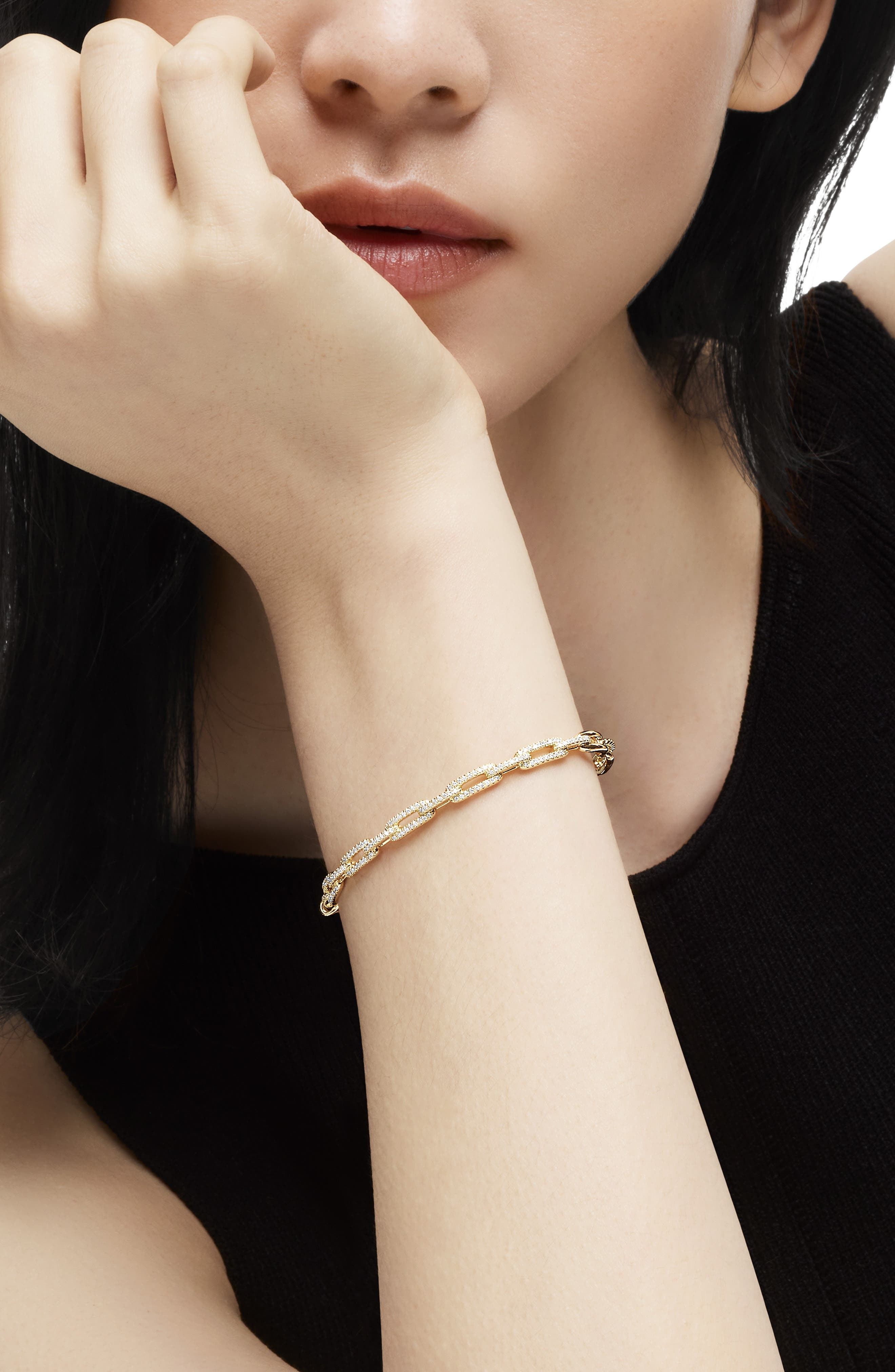 David Yurman Stax 18K Gold Chain Link Bracelet with Diamonds in Yellow Gold at Nordstrom - 3
