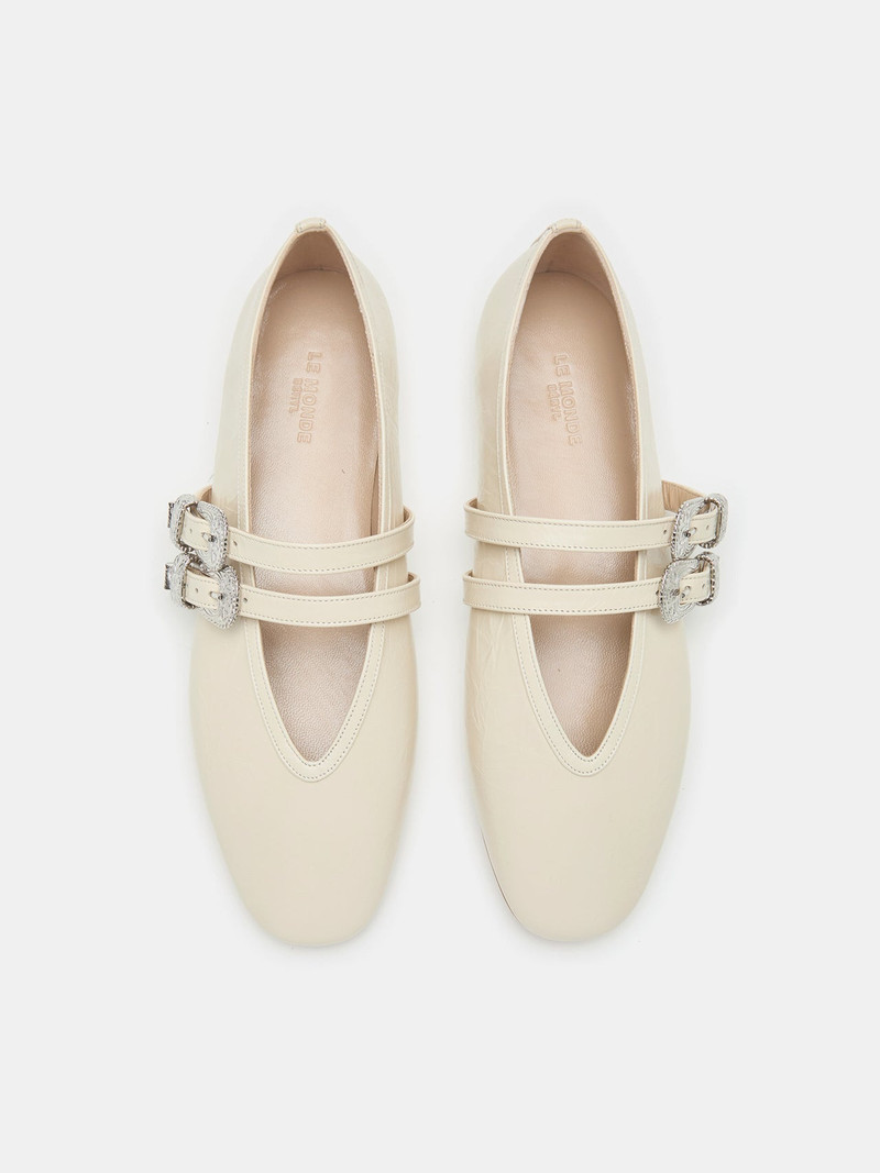 Ballet Claudia Slipper / Ecru Naplack Leather 3