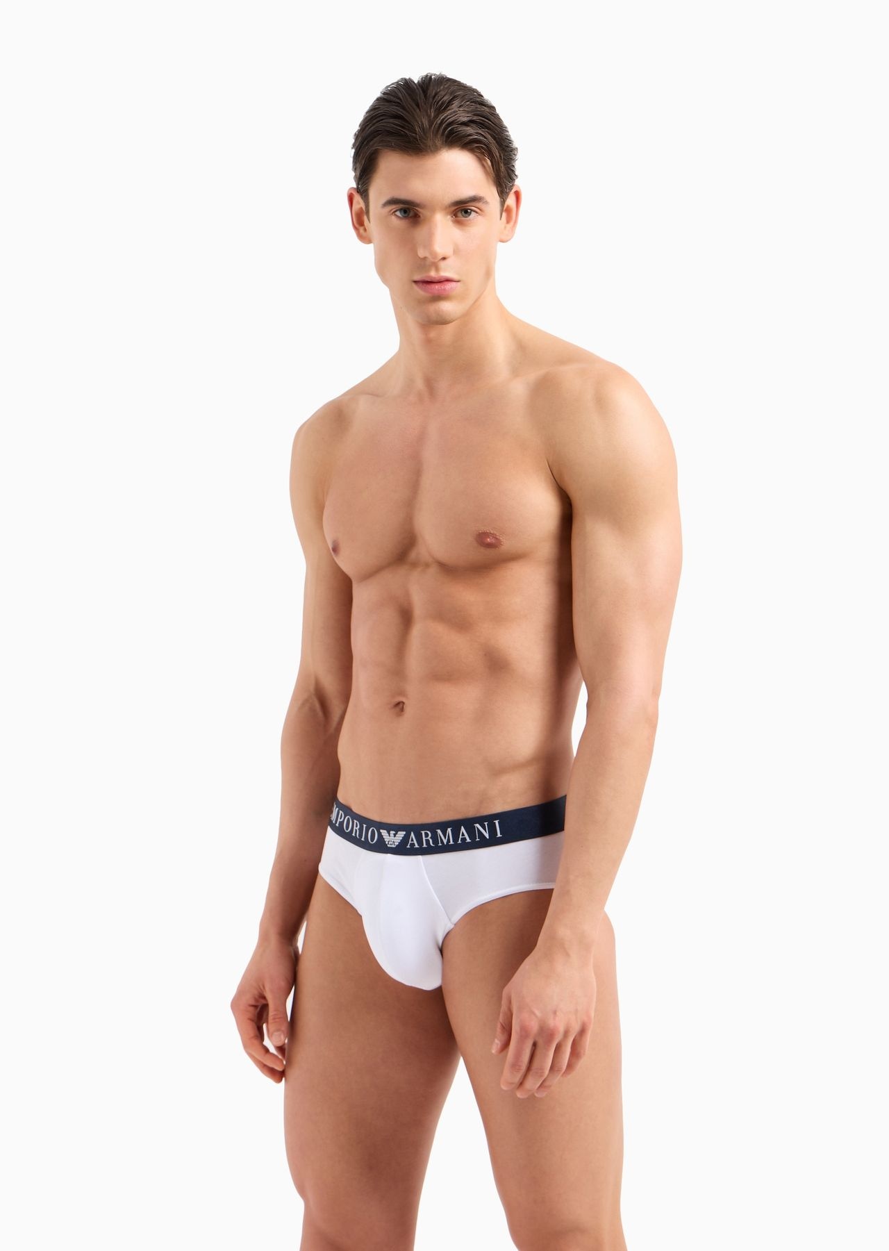 Superfine cotton briefs with logo waistband - 2