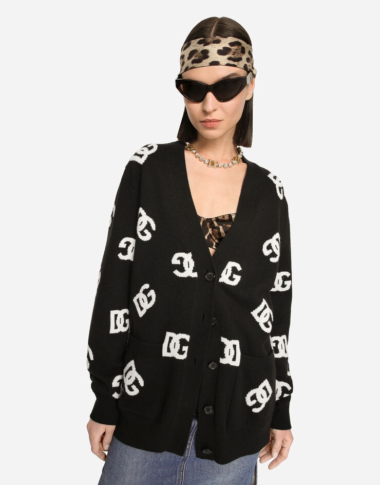 Wool cardigan with DG inlay - 4