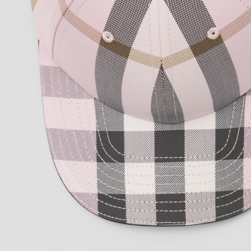 Logo Detail Check Cotton Baseball Cap 7