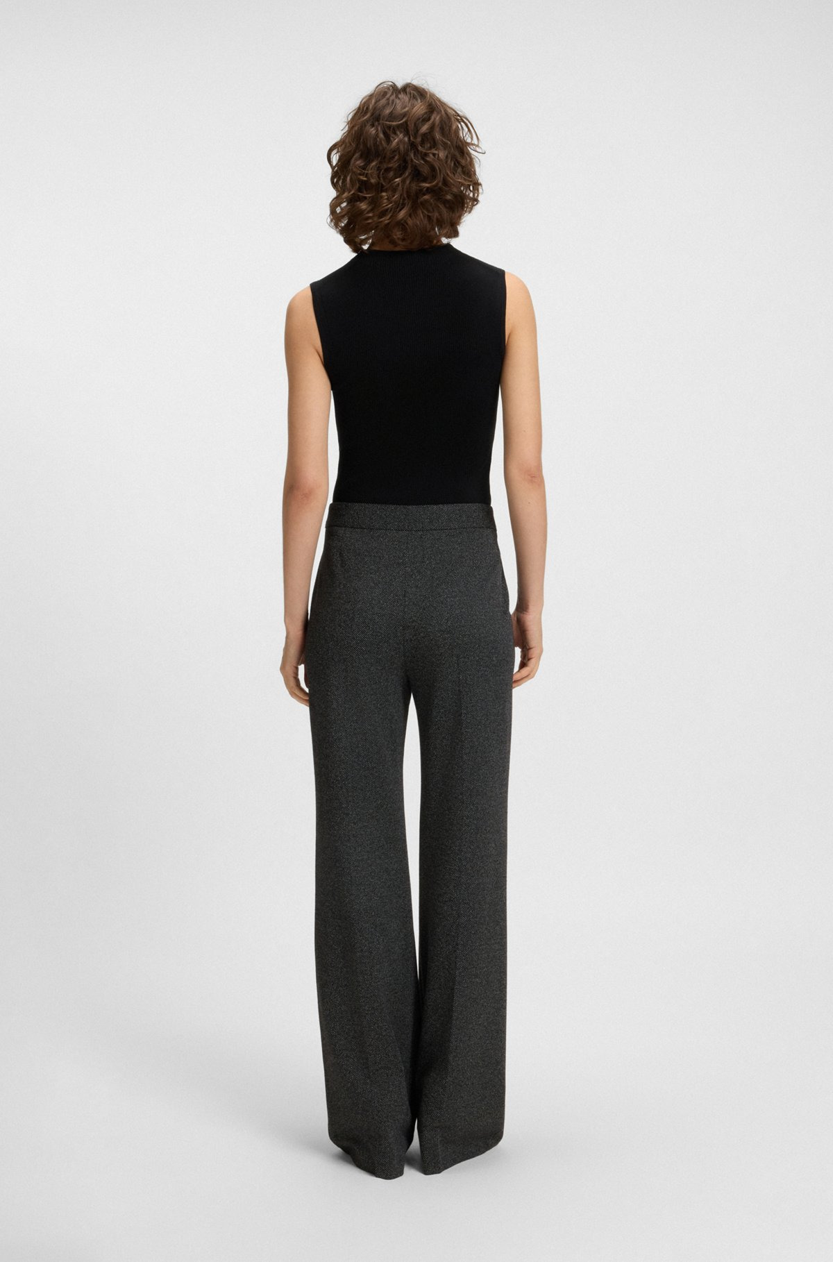 SLIM-FIT PANTS IN WOOL TWILL WITH STRETCH - 4