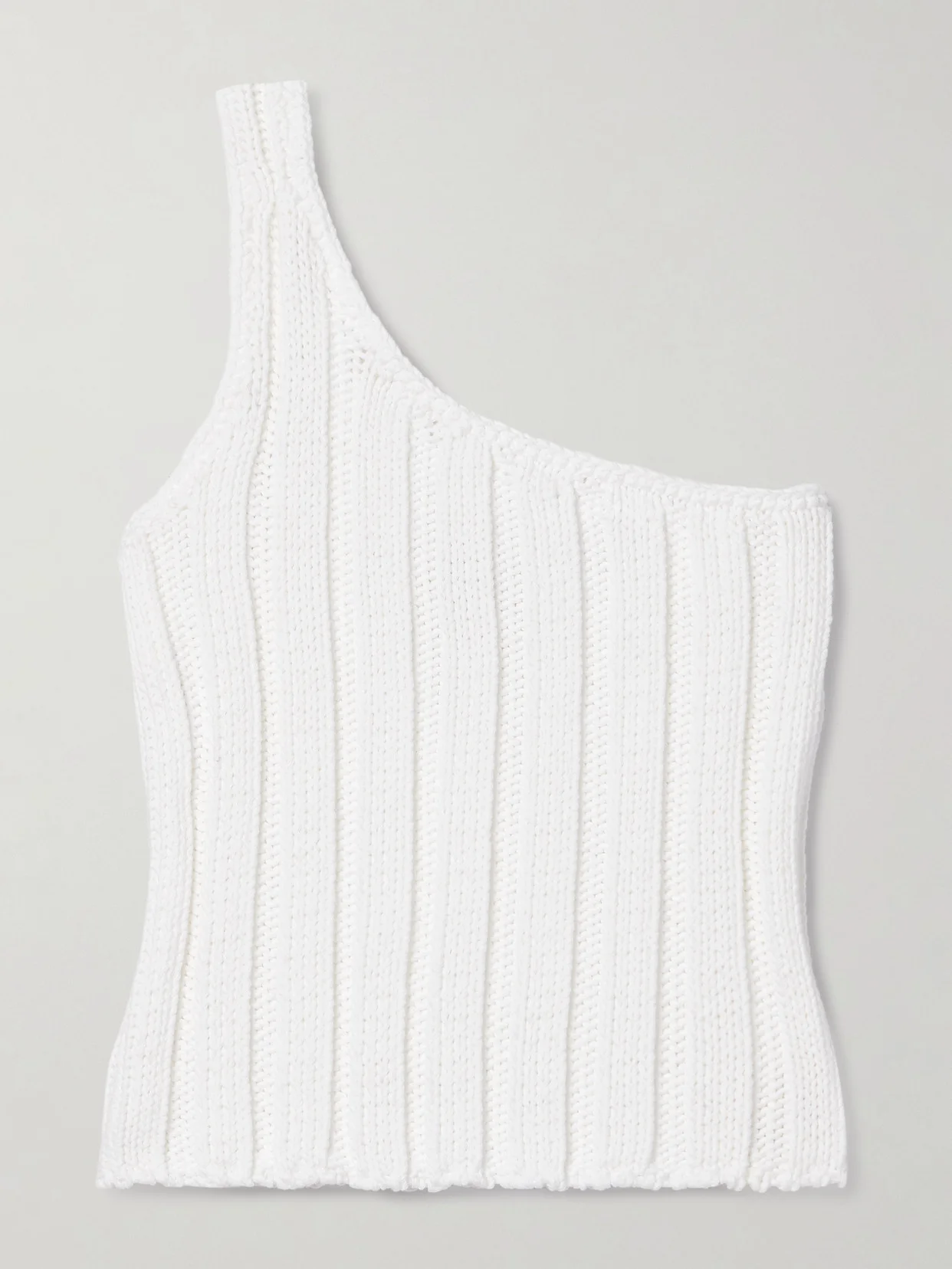 Petulla One-shoulder Cropped Ribbed Cotton Top - 1